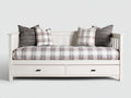 Canapé lit - Bois - 201 x 97 x 88 cm - Blanc - Style cottage avec rangement