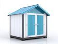 Abri de jardin - Bois - 185 x 152 x 210 cm - Blanc-Bleu-Anthracite - Style contemporain