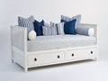 Canapé lit - Bois - 202 x 98 x 92 cm - Blanc - Style côtier avec rangement
