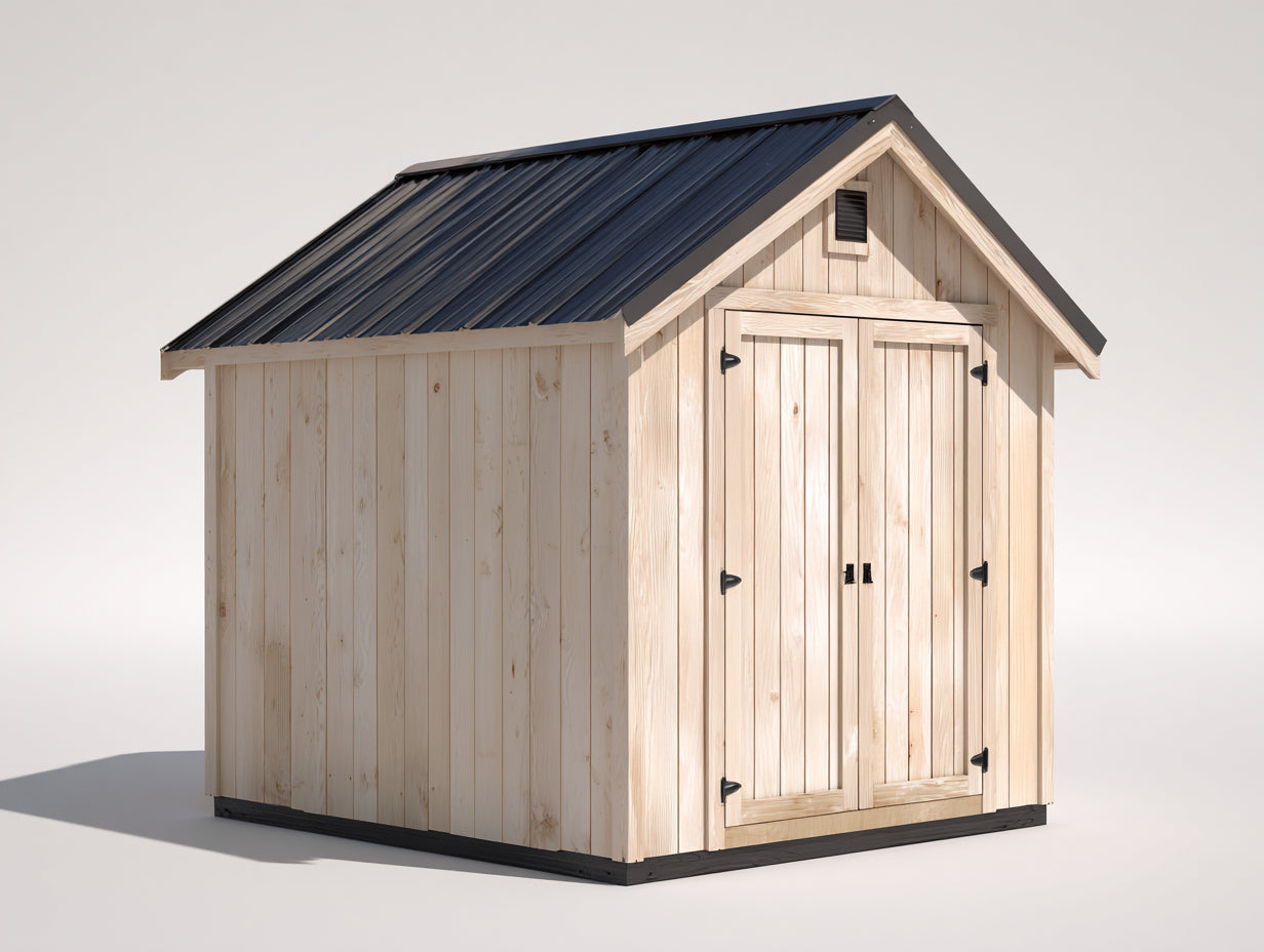 Abri de jardin - Bois - 198 x 163 x 224 cm - Bois naturel-Noir - Style chalet contemporain