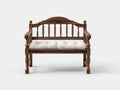Banc de jardin - Bois - 132 x 60 x 102 cm - Brun foncé-Écru - Style traditionnel