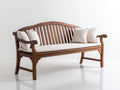Banc de jardin - Bois - 190 x 66 x 98 cm - Brun noyer-Écru - Style classique