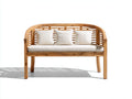 Banc de jardin - Bois - 161 x 66 x 91 cm - Bois naturel-Écru - Style rustique