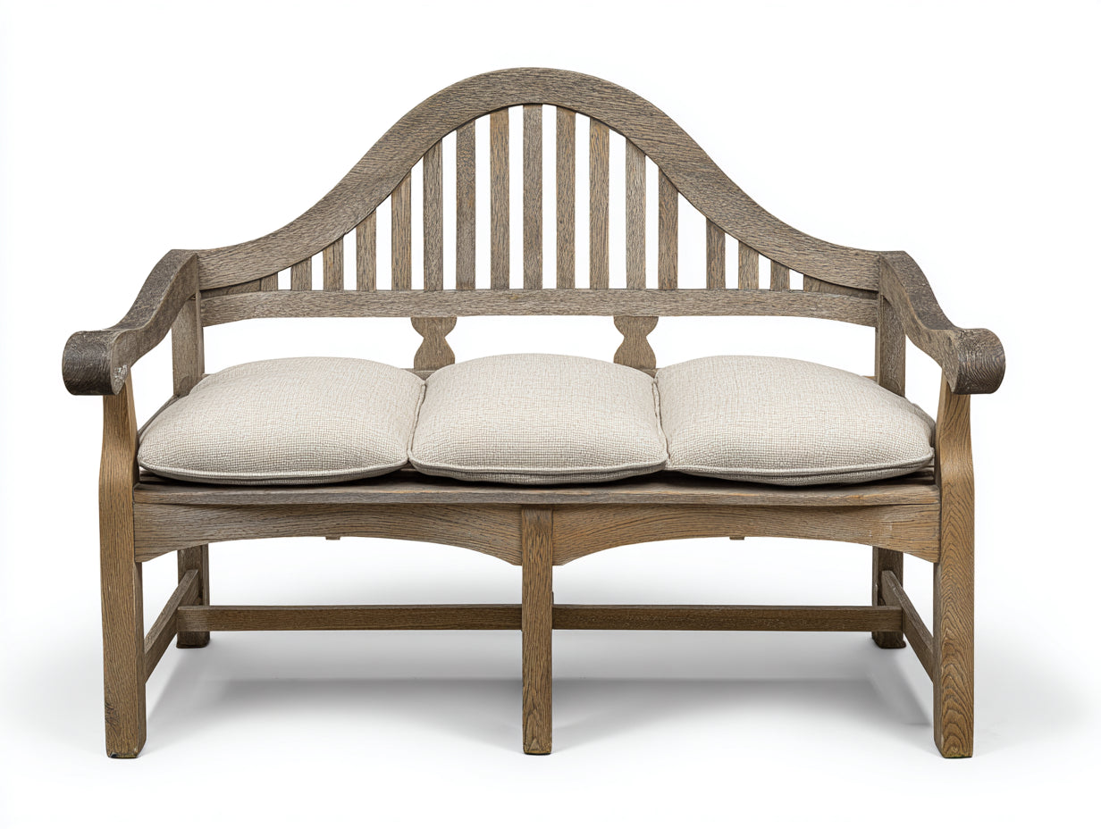 Banc de jardin - Bois - 176 x 63 x 104 cm - Brun grisé-Beige - Style champêtre