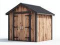 Abri de jardin - Bois - 216 x 178 x 224 cm - Bois naturel-Noir - Style rustique