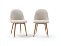 Chaise de salle à manger - Tissu-Bois - 57 x 51 x 85 cm - Blanc cassé-Bois naturel - Style minimaliste lot de 2