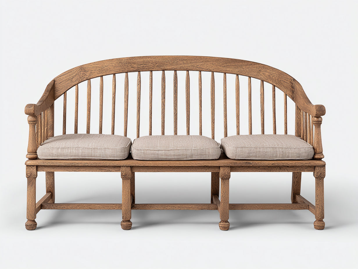 Banc de jardin - Bois - 182 x 61 x 96 cm - Brun naturel-Beige - Style classique