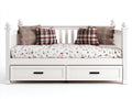 Canapé lit - Bois - 200 x 96 x 92 cm - Blanc - Style classique avec rangement