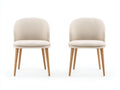 Chaise de salle à manger - Tissu-Bois - 56 x 50 x 83 cm - Crème-Bois naturel - Style scandinave lot de 2