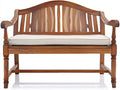 Banc de jardin - Bois - 149 x 62 x 97 cm - Brun rouge-Crème - Style traditionnel