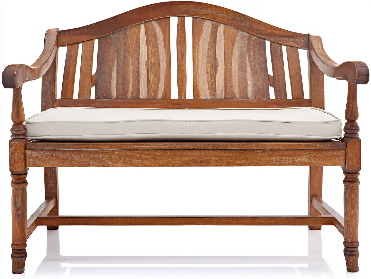 Banc de jardin - Bois - 149 x 62 x 97 cm - Brun rouge-Crème - Style traditionnel