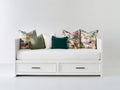 Canapé lit - Bois - 203 x 98 x 86 cm - Blanc - Style minimaliste avec rangement