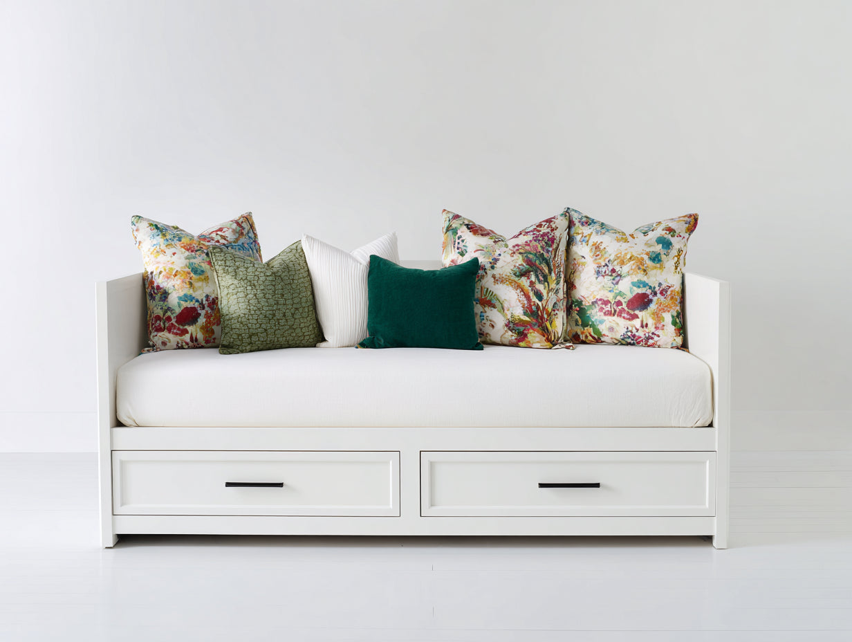 Canapé lit - Bois - 203 x 98 x 86 cm - Blanc - Style minimaliste avec rangement