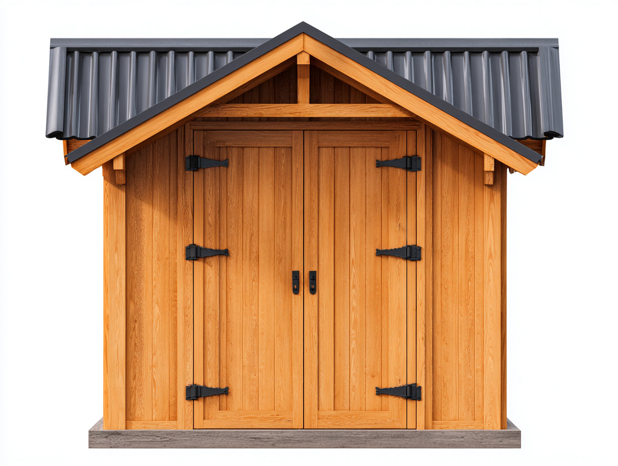 Abri de jardin - Bois - 205 x 170 x 218 cm - Bois naturel-Gris anthracite-Noir - Style chalet traditionnel