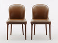 Chaise de salle à manger - Similicuir-Bois - 57 x 49 x 88 cm - Brun noisette-Brun foncé - Style classique lot de 2