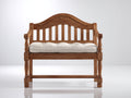 Banc de jardin - Bois - 128 x 59 x 103 cm - Brun chaud-Écru - Style classique
