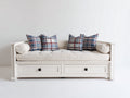 Canapé lit - Bois - 204 x 100 x 87 cm - Blanc - Style confort classique avec rangement