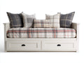Canapé lit - Bois - 200 x 96 x 86 cm - Blanc - Style traditionnel avec rangement